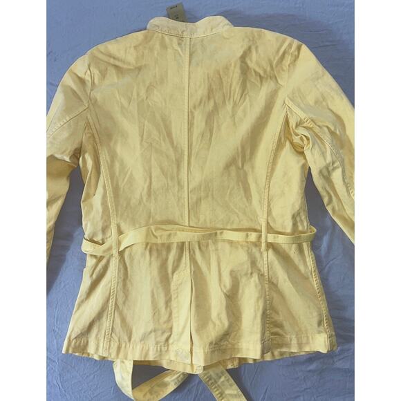 Ann Taylor Loft Lightweight Button Up Belted Jacket. Yellow, Women's MP NWT $110 - Picture 6 of 7